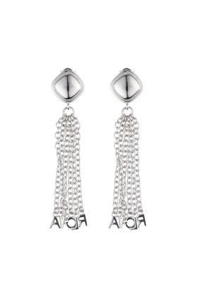 Time Made 链条字母流苏银色耳环 7657