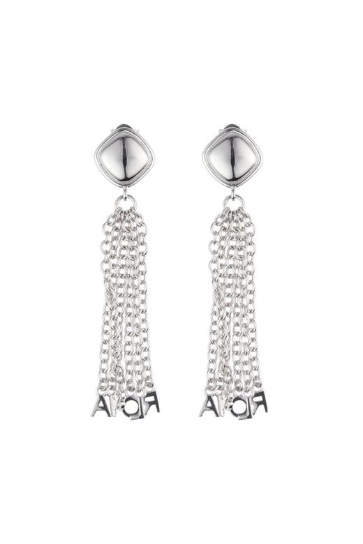 Time Made 链条字母流苏银色耳环 7657 商品图0