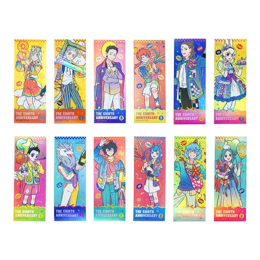 《非人哉官方店》八周年系列逆向镭射票动漫周边人物卡片纪念书签 商品图4