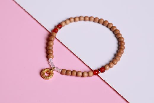 LSTX0188°印度老山檀香|白/红玛瑙手链手串 商品图1