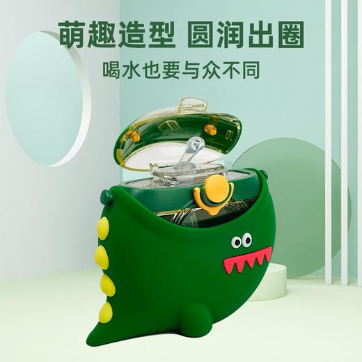 可可猫 恐龙圆杯水杯学生防摔便携水壶食品级高颜值夏季喝水630ml 商品图1