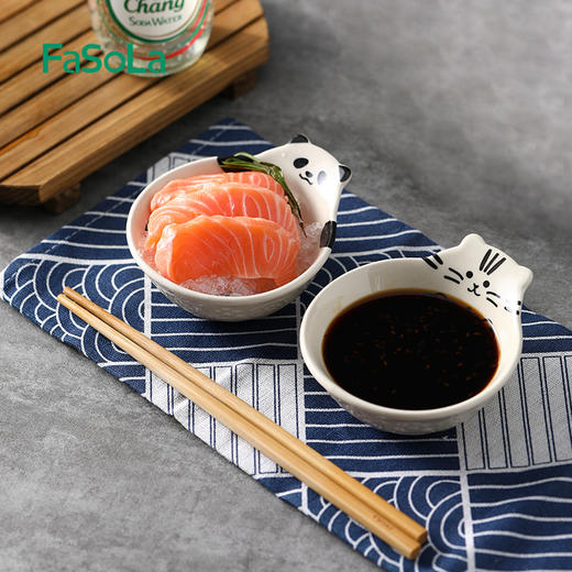 FaSoLa日式陶瓷酱油醋碟味碟蘸料碟家用火锅调料蘸酱碟小菜咸菜碟 商品图1