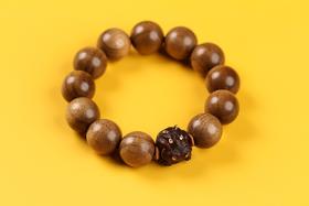 JSNM0045°老料金丝楠木+紫檀小河马手串