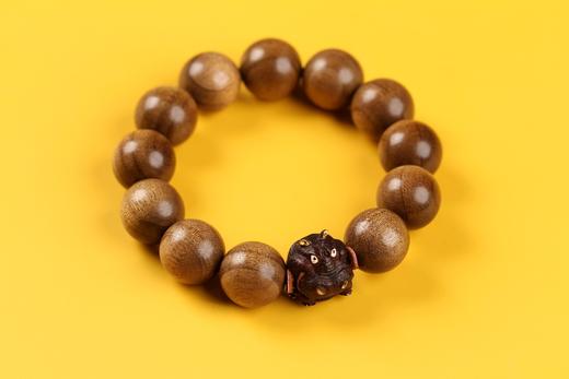 JSNM0045°老料金丝楠木+紫檀小河马手串 商品图0