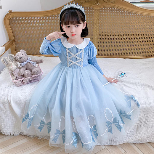 【冰雪奇缘爱莎公主裙】春秋新款，女童爱沙长裙，儿童洋气裙子纱裙连衣裙lish 商品图5