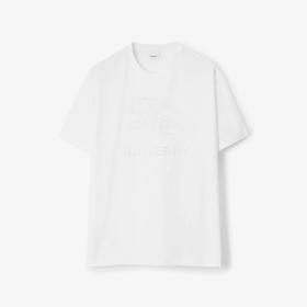 BURBERRY 巴宝莉 男士马术骑士徽标棉质圆领短袖T恤 白色 8072756 A1464