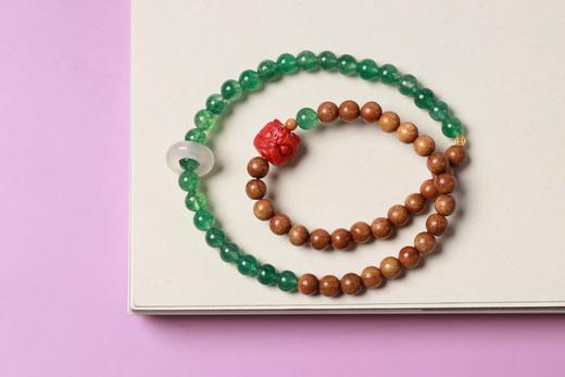 JSNM0126°老料金丝楠木|绿莓晶水晶手串 商品图0