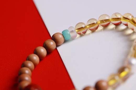 LSTX0212°印度老山檀香|黄水晶手链手串 商品图5