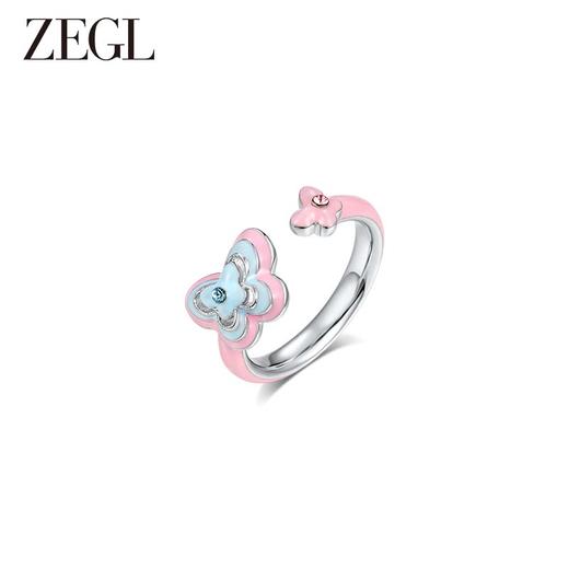 ZEGL设计师粉色芭比风戒指女夏日多巴胺指环小众设计开口食指戒子 商品图3
