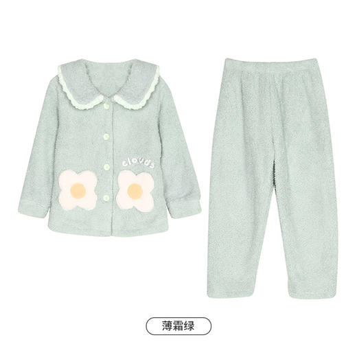 都市丽人眯雅佳长毛绒女童法兰绒厚款长袖长裤类家居服套装JH31A6 商品图6