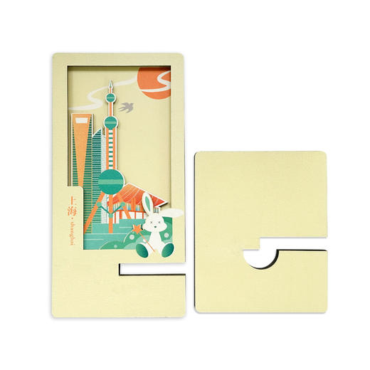 上海文创木制手机支架 城市印象手机支架木质创意桌面摆件 定制刻LOGO 商品图3