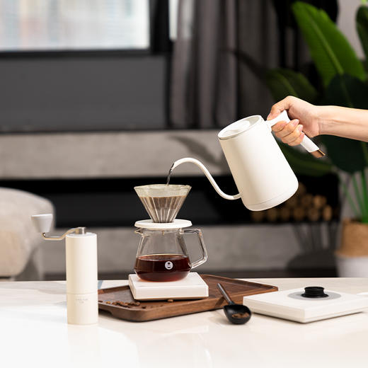 泰摩 进阶型家用手冲咖啡套装礼盒  温控手冲煮壶 磨豆机 电子秤 滤杯  一套配齐 商品图4