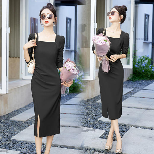 纯色简约，修身时尚潮流女人连衣裙HR-BBL23001 商品图6