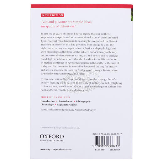 预售 【中商原版】关于我们崇高与美观念之根源的哲学探讨 英文原版 A Philosophical Enquiry Into the Origin Edmund Burke 商品图1