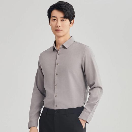 圣得西含绵羊毛弹力商务休闲长袖衬衫秋款都市通勤衬衣2412952005A 商品图1