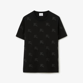 BURBERRY 巴宝莉 女士马术骑士徽标棉质圆领短袖T恤 黑色 8072087 A1189
