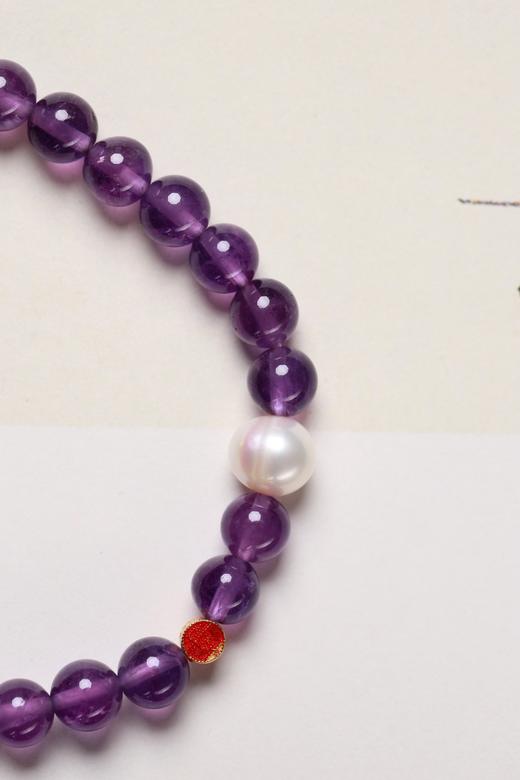 JSNM0137°老料金丝楠木|紫水晶手串 商品图5