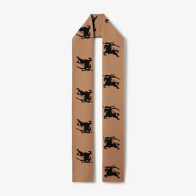 BURBERRY 巴宝莉 女士马术骑士嵌花羊绒围巾 驼色 8072080 A1420