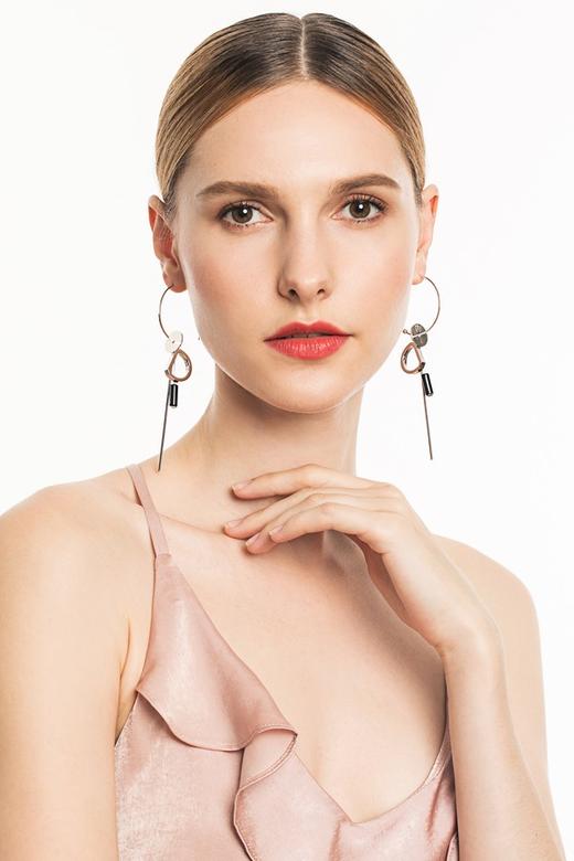 SUMMER & SAGE 几何体组合纯银耳坠 3547 商品图3