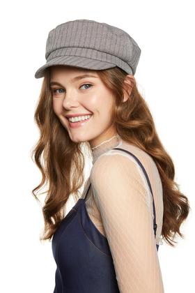 SUMMER & SAGE 深灰色人字纹报童帽 7789