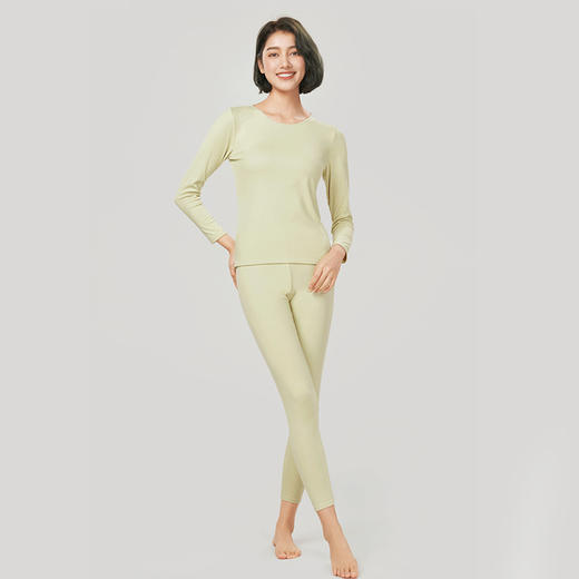 都市丽人轻暖保暖衣女5至15度适穿阳离子罗纹绒保暖衣薄款套装秋衣秋裤新年本命年红品LW31A1 商品图1