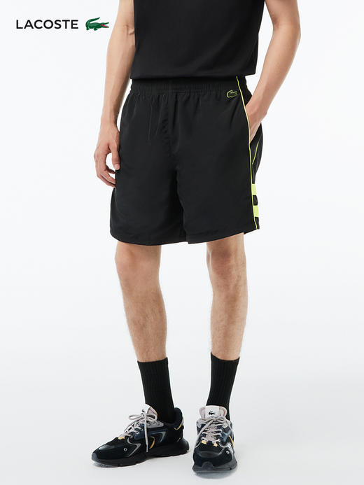 【海南专供价】Lacoste法国鳄鱼男士新款撞色运动短裤GH1879-98 商品图1