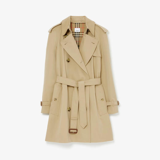 BURBERRY 巴宝莉 女士棉质嘎巴甸 Trench 风衣 卡其色 8072681 A1366 商品图0
