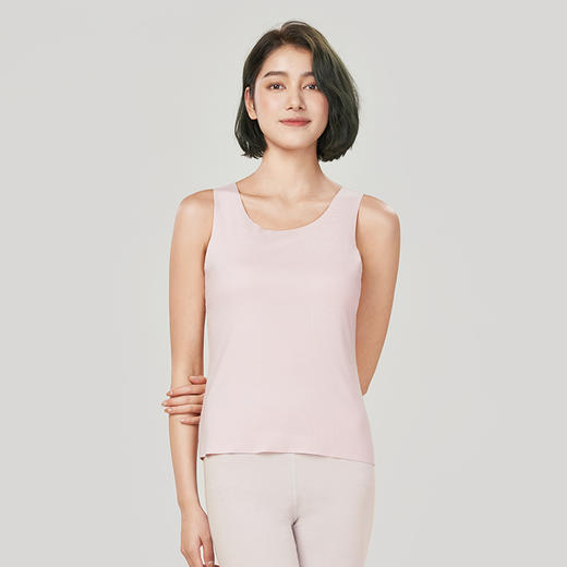 都市丽人轻暖保暖衣女5至15度适穿阳离子罗纹绒薄款保暖背心薄款单件背心秋衣LW3FA1 商品图1