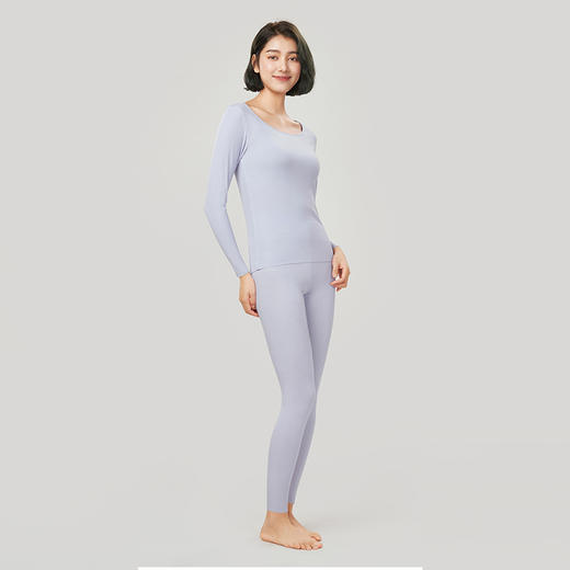 都市丽人轻暖保暖衣女5至15度适穿AMP罗纹随意裁发热纤维保暖衣薄款套装秋衣秋裤新年本命年红品LW31B1 商品图2