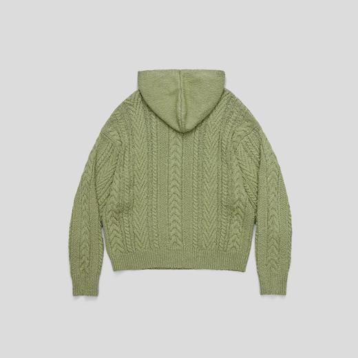 GOODBAI 916 logo刺绣麻花连帽毛衣外套 商品图3