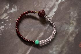 XYZT0486°丰财聚宝紫檀手链手串