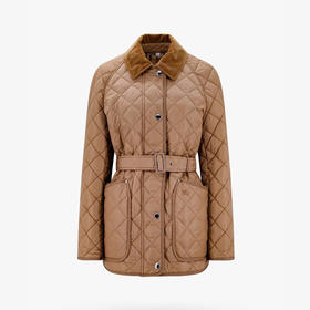 【一】BURBERRY 巴宝莉 女士钻石绗缝尼龙夹克棉服 米色 8071842 A7026