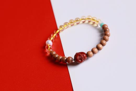 LSTX0212°印度老山檀香|黄水晶手链手串 商品图4