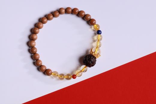 LSTX0211°印度老山檀香|黄水晶手链手串 商品图3