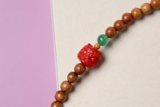JSNM0126°老料金丝楠木|绿莓晶水晶手串 商品图2