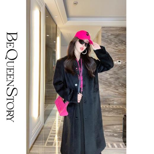 【孤品样衣，不退不换】【静奢女王】重工柔软纤细骆马绒秋冬羊毛毛呢大衣 商品图0