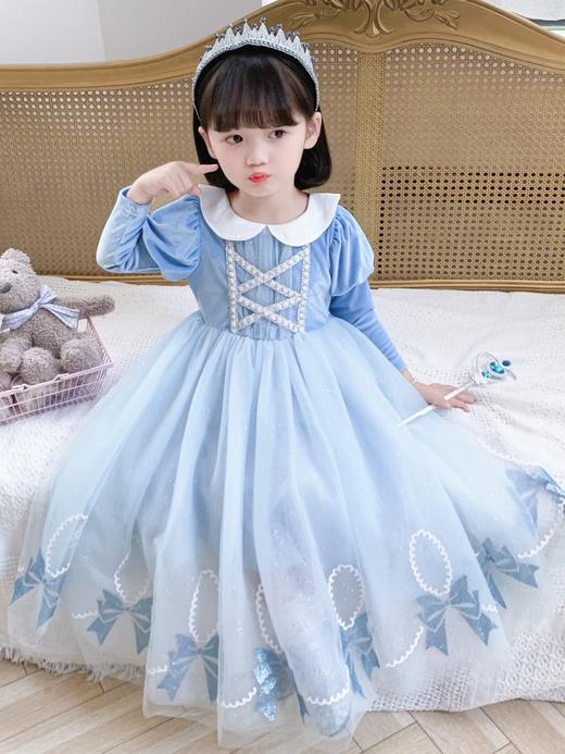 【冰雪奇缘爱莎公主裙】春秋新款，女童爱沙长裙，儿童洋气裙子纱裙连衣裙lish 商品图0