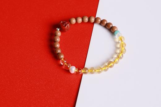 LSTX0212°印度老山檀香|黄水晶手链手串 商品图2