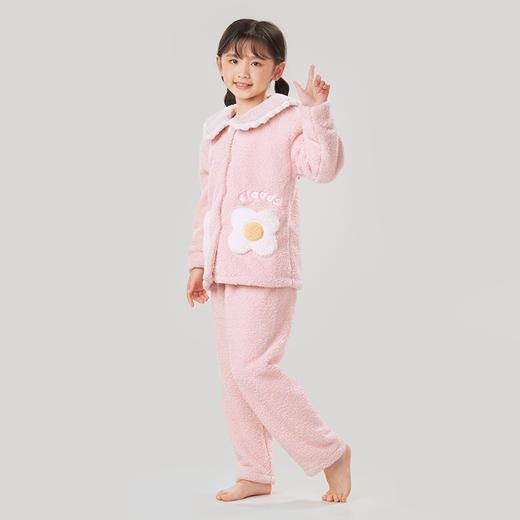都市丽人眯雅佳长毛绒女童法兰绒厚款长袖长裤类家居服套装JH31A6 商品图2