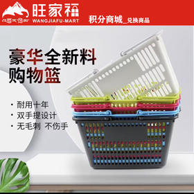 购物篮塑料手提篮小篮子购物手提筐拉杆篮四轮大商场购物篮 白色（18升）