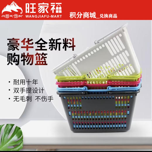 购物篮塑料手提篮小篮子购物手提筐拉杆篮四轮大商场购物篮 白色（18升） 商品图0