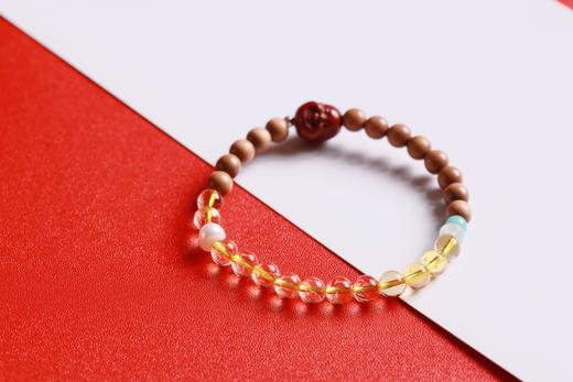 LSTX0212°印度老山檀香|黄水晶手链手串 商品图3