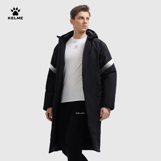 卡尔美冬季保暖连帽长款棉服 商品图2