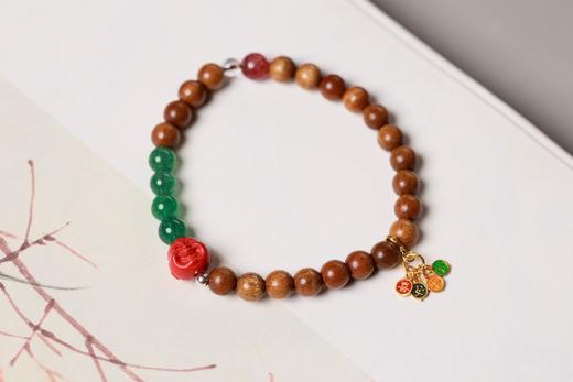 JSNM0127°老料金丝楠木|绿莓晶水晶手串 商品图1