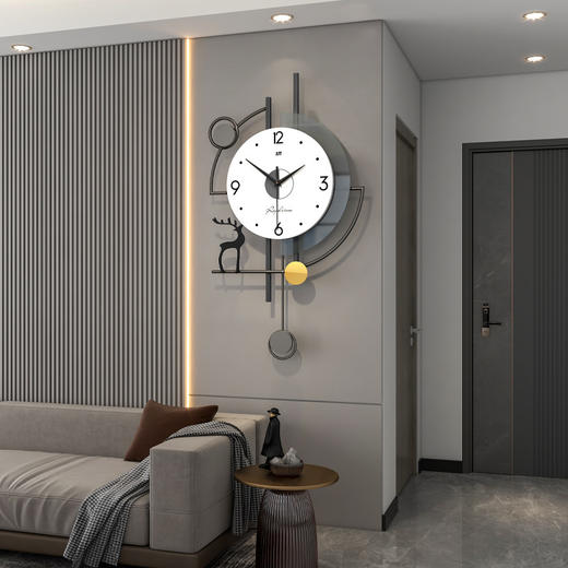 【日用百货】-时尚北欧钟表客厅现代简约家用装饰时钟 商品图1