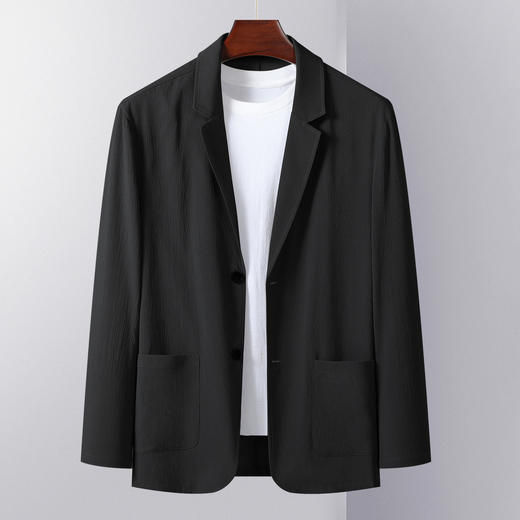 罗蒙男式商务西服轻盈透气休闲单西纯色百搭基础通勤日常西装外套男 商品图5