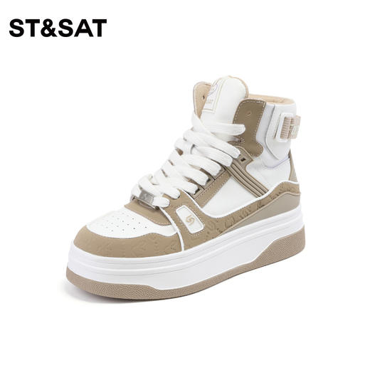 星期六撞色潮酷厚底休闲高帮板鞋SS34116597 商品图8