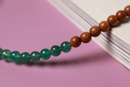 JSNM0126°老料金丝楠木|绿莓晶水晶手串 商品图4