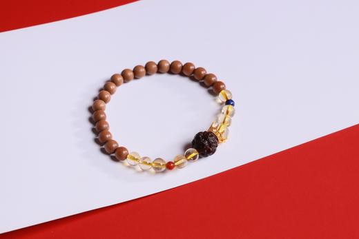 LSTX0211°印度老山檀香|黄水晶手链手串 商品图2