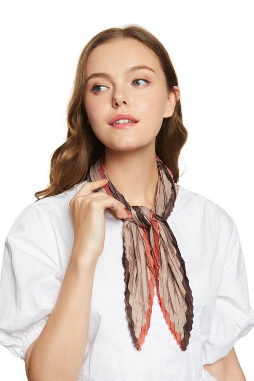 SUMMER & SAGE 拼色边饰百褶围巾 6303 商品图3